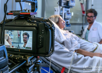 Tournage du film "Témoins" de Sonia Barkallah, photographie de plateau par Muriel Despiau
