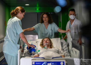 Tournage du film "Témoins" de Sonia Barkallah, photographie de plateau par Muriel Despiau