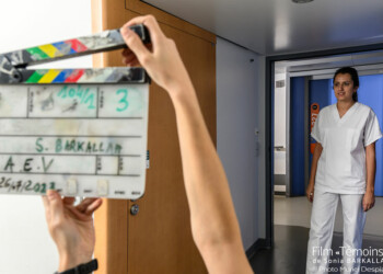 Tournage du film "Témoins" de Sonia Barkallah, photographie de plateau par Muriel Despiau