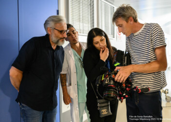 Tournage du film "Témoins" de Sonia Barkallah, photographie de plateau par Muriel Despiau